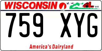 WI license plate 759XYG
