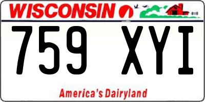 WI license plate 759XYI