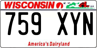 WI license plate 759XYN