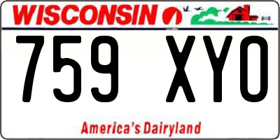 WI license plate 759XYO