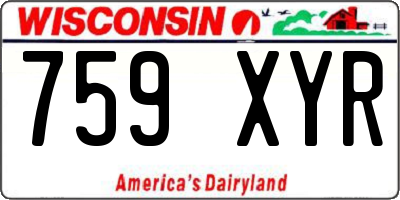 WI license plate 759XYR