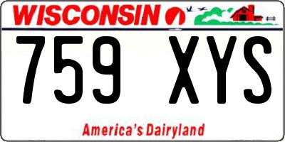 WI license plate 759XYS
