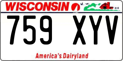 WI license plate 759XYV