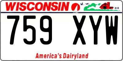 WI license plate 759XYW