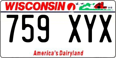 WI license plate 759XYX