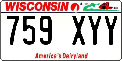 WI license plate 759XYY