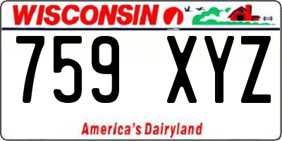 WI license plate 759XYZ