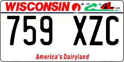 WI license plate 759XZC