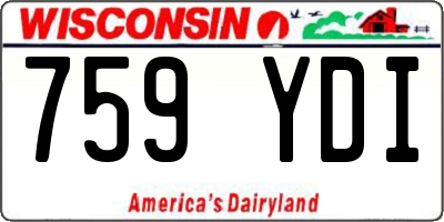 WI license plate 759YDI