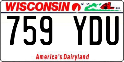 WI license plate 759YDU