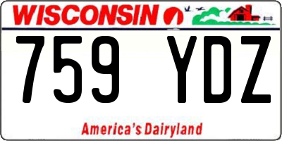 WI license plate 759YDZ