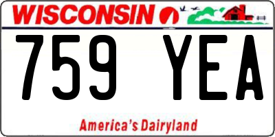 WI license plate 759YEA