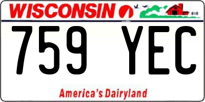 WI license plate 759YEC