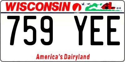 WI license plate 759YEE