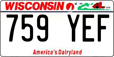 WI license plate 759YEF