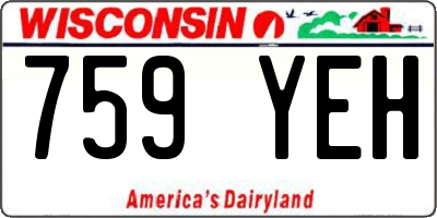 WI license plate 759YEH