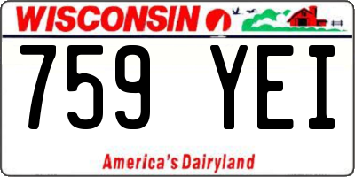 WI license plate 759YEI