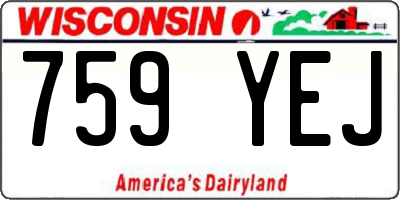 WI license plate 759YEJ
