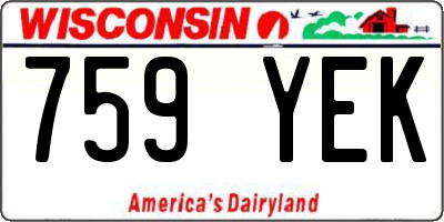 WI license plate 759YEK