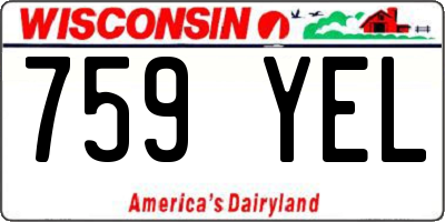 WI license plate 759YEL
