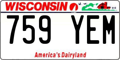 WI license plate 759YEM