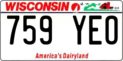 WI license plate 759YEO