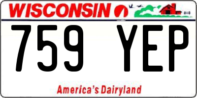 WI license plate 759YEP