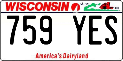 WI license plate 759YES