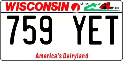 WI license plate 759YET