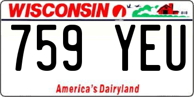 WI license plate 759YEU