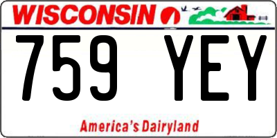 WI license plate 759YEY