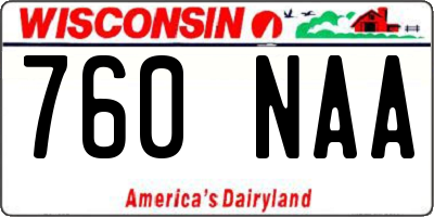 WI license plate 760NAA