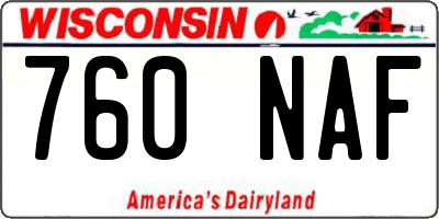 WI license plate 760NAF