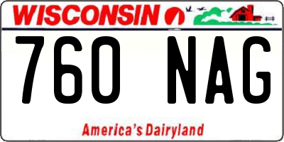 WI license plate 760NAG