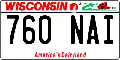 WI license plate 760NAI