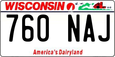 WI license plate 760NAJ