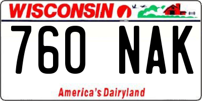 WI license plate 760NAK