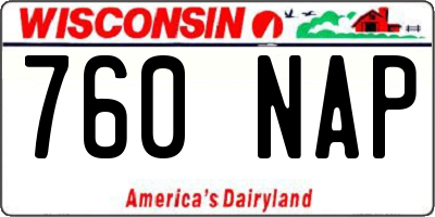 WI license plate 760NAP
