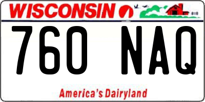 WI license plate 760NAQ
