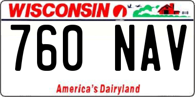 WI license plate 760NAV
