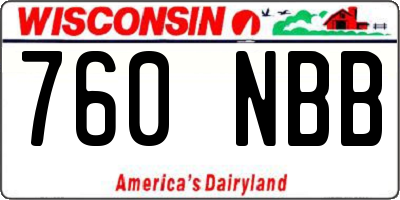 WI license plate 760NBB