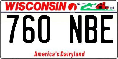 WI license plate 760NBE