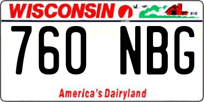 WI license plate 760NBG