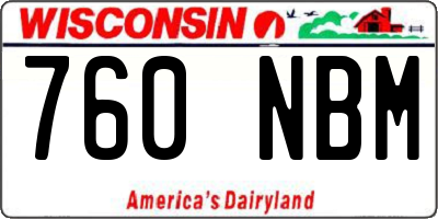 WI license plate 760NBM