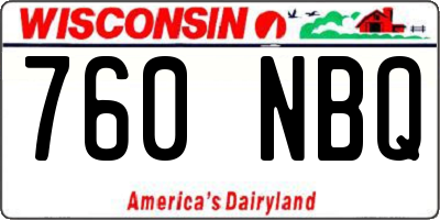 WI license plate 760NBQ