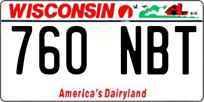 WI license plate 760NBT