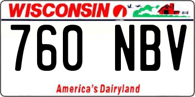 WI license plate 760NBV