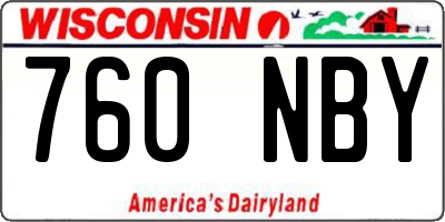 WI license plate 760NBY