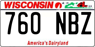 WI license plate 760NBZ