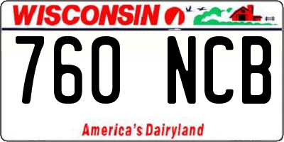 WI license plate 760NCB